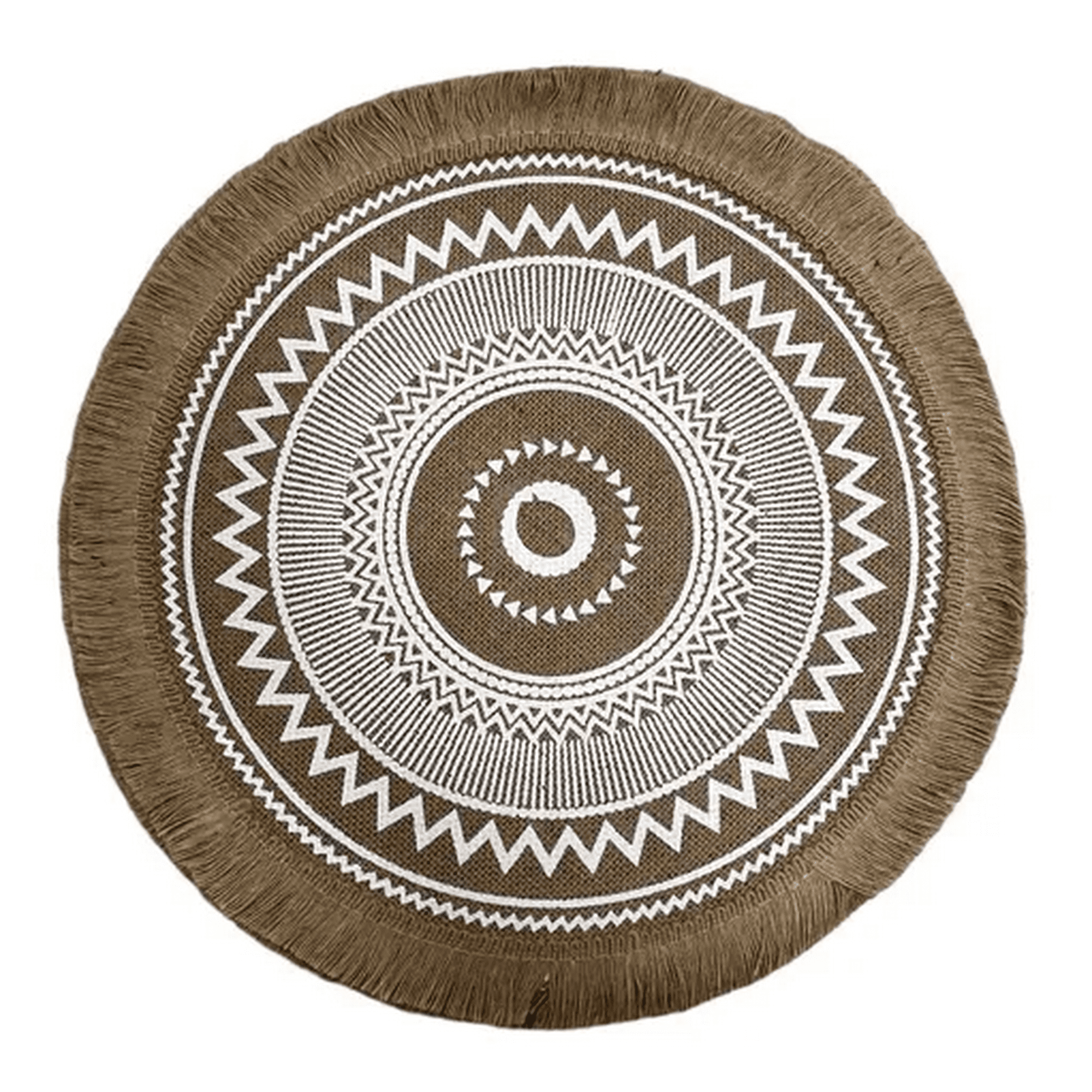 Genérico - Set 6 Individuales Redondos Trenzados Lino 38cm