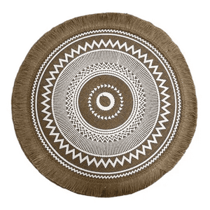 Genérico - Set 6 Individuales Redondos Trenzados Lino 38Cm