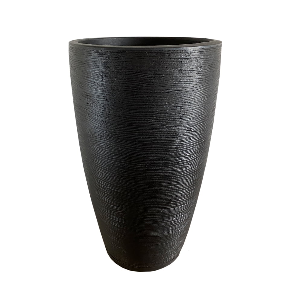 Floridis - Macetero Negro Amsterdam 65 Cm Alto Con Plato