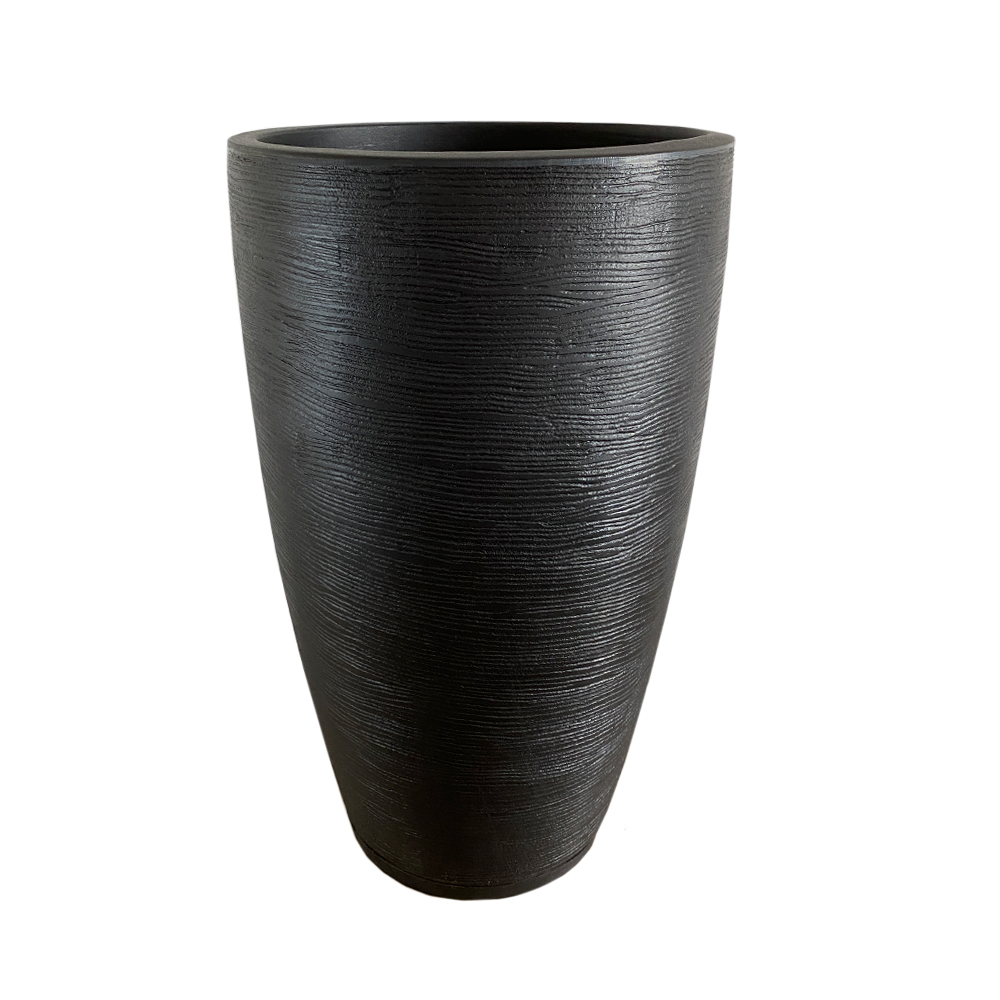 Floridis - Macetero Negro Amsterdam 65 Cm Alto Con Plato