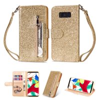 Funda Para Foxdock Elegante Funda Samsung Galaxy S8 Plus Glitter Con Cremallera-Ideal Para El Uso Diario