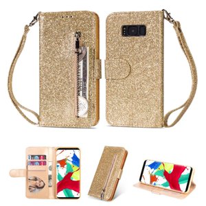 Funda Para Foxdock Elegante Funda Samsung Galaxy S8 Plus Glitter Con Cremallera-Ideal Para El Uso Diario