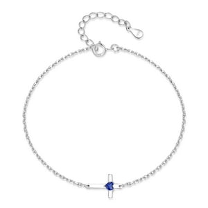 Pulsera Heshpaws S925 Sterling Silver Cross Ajustable Azul
