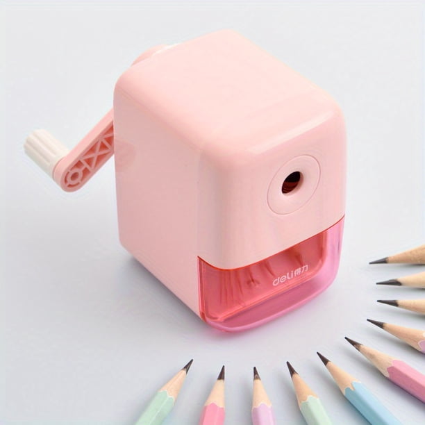 Cute Cartoon Pencil Sharpener - Hand Crank Manual Sharpener for Kids, Students, and Office Supplies - Perfect Gift for Children in Blue and Pink!