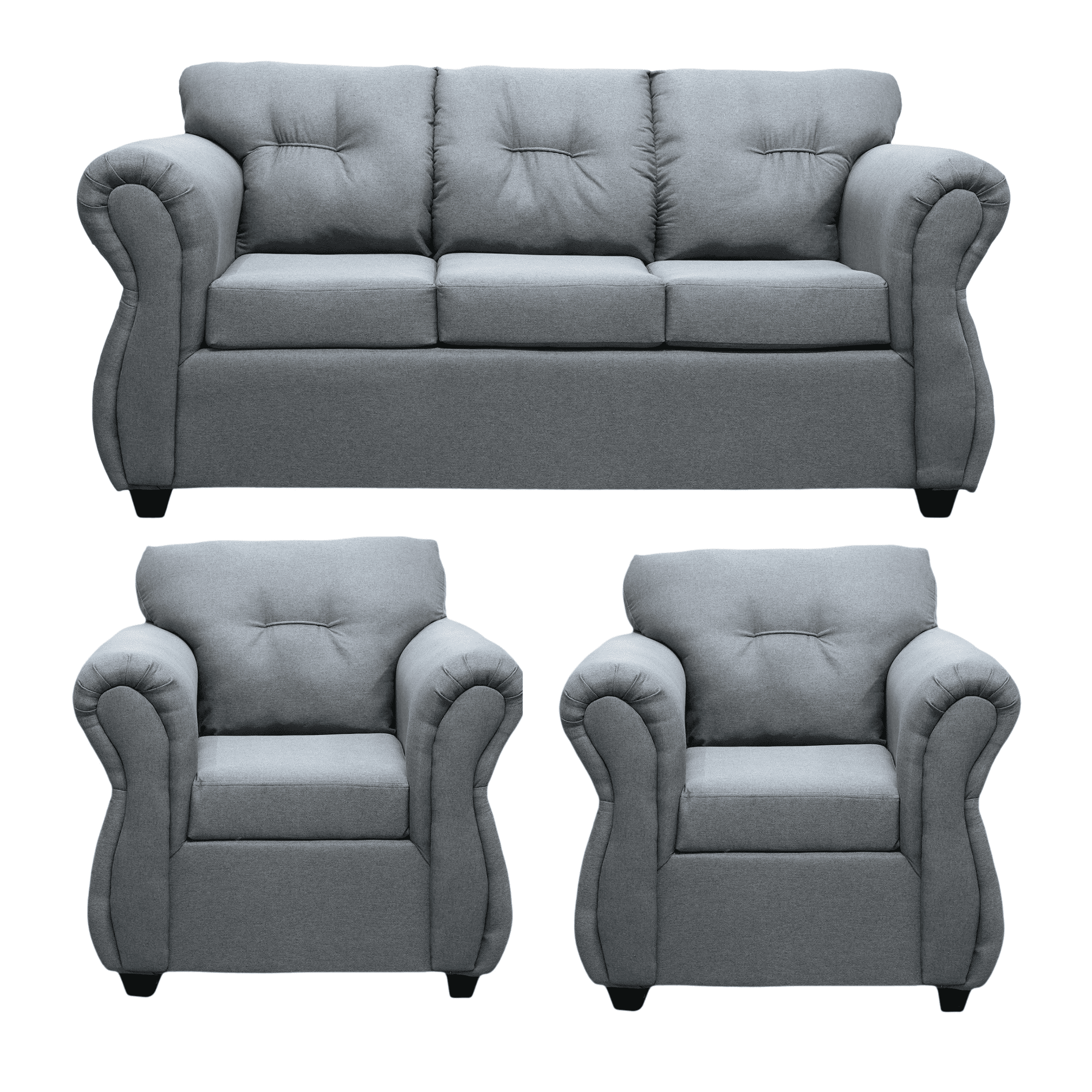 Fancy Hogar - Juego De Living Genesis 3.1.1 Tela Gris