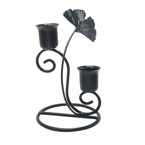 Candelabro De Doble Cabeza, Decoración Para Centro De Mesa, Inauguración De La Casa Navideña, Color Negro