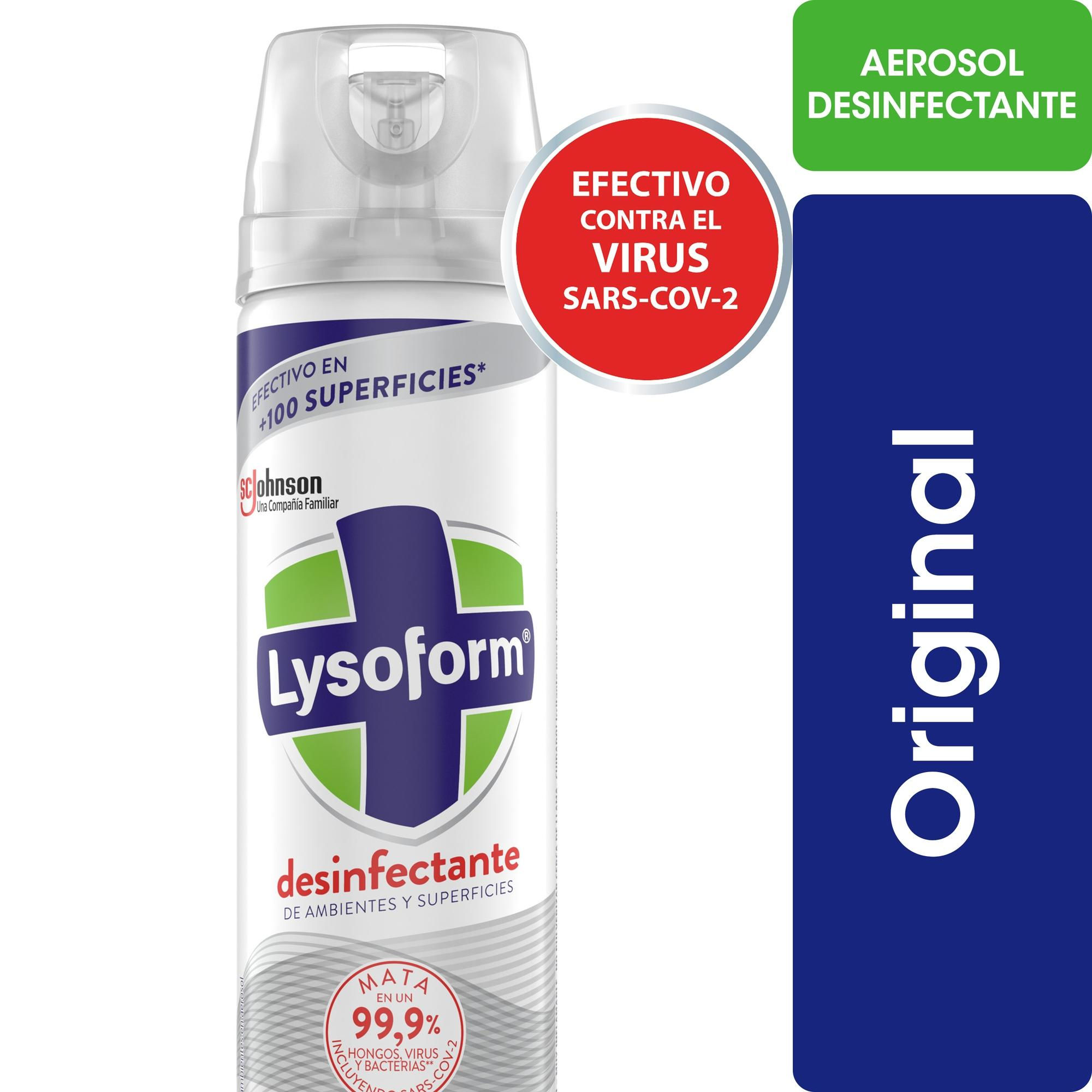 Desinfectante Ambientes Aerosol Y Superficies Original Lata 360 ml Lysoform
