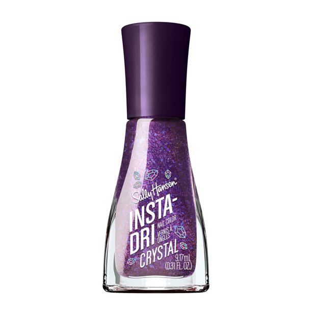 Sally Hansen Insta-Dri Crystal Esmalte de Uñas | Secado Rápido, Larga Duración, Brillo Sin Rayas | Opaco, Brillante | 124 Amethyst Allure | Color Violeta Holográfico