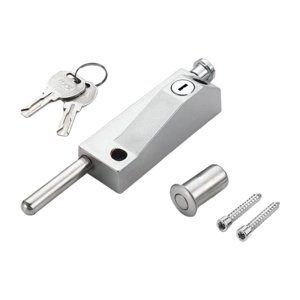 Magideal - Cerradura De Pernos De Puerta, Pestillo De Piso De Puerta De Vidrio, Fácil De Usar, Aleación De Zinc, Cerradura De Tierra Sólida, Perno Deslizante Par Plata