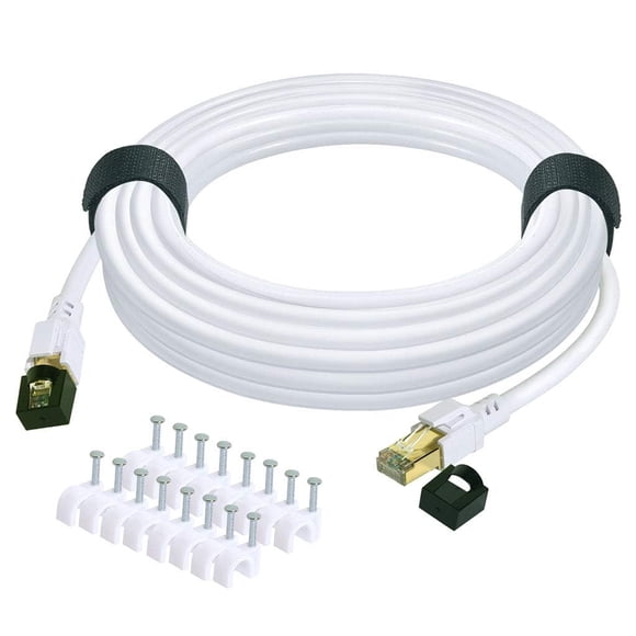 Cable Ethernet Cat 8 De 100 Pies 40 Gbps 2000 Mhz Rj45 Blanco