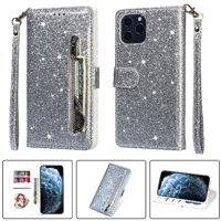 Foxdock - Funda Para Elegante Funda Iphone 11 Pro Max Glitter Con Cremallera-Ideal Para El Uso Diario