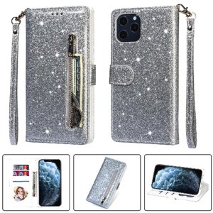 Foxdock - Funda Para Elegante Funda Iphone 11 Pro Max Glitter Con Cremallera-Ideal Para El Uso Diario