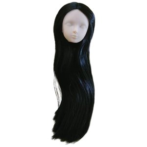 Bothyi - 1/6 Cabeza De Muñeca Femenina Con Cabeza De Muñeca Articulada De Bola De Pelo Largo Para Cabello Negro Liso De 3 A 6 Años