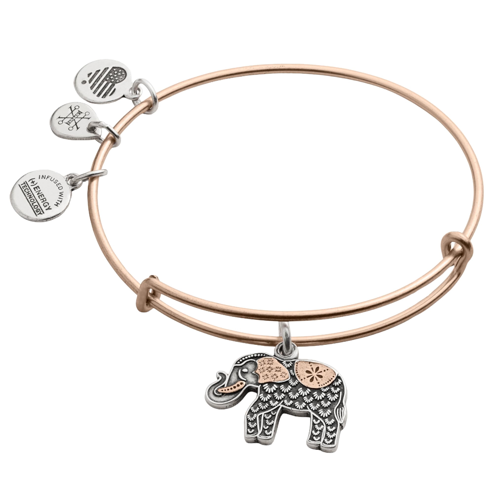 Brazalete Con Forma De Elefante De Alex And Ani, Chapado En Oro De 14 Quilates