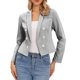 thumbnail image 2 of INSPIRE CHIC Blazer a Rayas para Mujer con Solapa de Muesca, Manga Larga, Abierto al Frente, Casual para Oficina, Talla S, Negro, 2 of 6