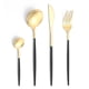 thumbnail image 1 of suxuMhao Juegos de Vajilla, Juego de Cubiertos de Acero Inoxidable de 8 Piezas, Juego de Vajilla de Cocina, Juego de Cubiertos de 2, Juego de Cubertería, Dorado y Negro, Talla Única - Ideal para, 1 of 2