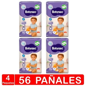Pañales Babysec Premium Manga X4- Talla Xg -56 Pañales