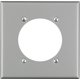 thumbnail image 1 of Placa de pared Leviton, acero inoxidable plateado, 2 canales, salida única, 1 of 1