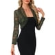 thumbnail image 4 of INSPIRE CHIC Bolero Abierto de Encaje Floral Transparente para Mujer, Cárdigan Corto L Verde Oliva, 4 of 6