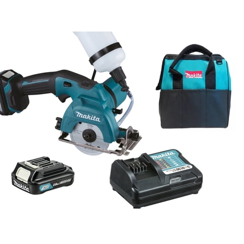 Makita - Sierra Cortadora Cerámica Vidrio Inalámbrica 85Mm + Bateria 2 Ah + Cargador + Bolso