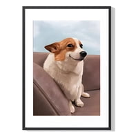 Genérico - Cuadro Póster Perro Corgi Riendo 33X43 Cm