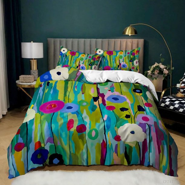 Abstract Oil Painting Quilt Duvet Cover Set Bedclothes Bedding Kids3-Piece Bedding Set