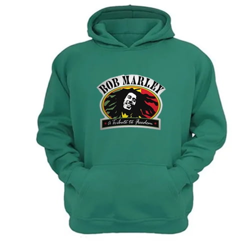 Genérico - Polerón Canguro Bob Marley Verde Aguamarina Talla S Unisex