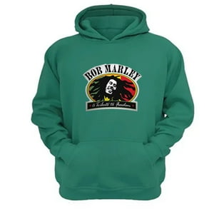 Genérico - Polerón Canguro Bob Marley Verde Aguamarina Talla L Unisex
