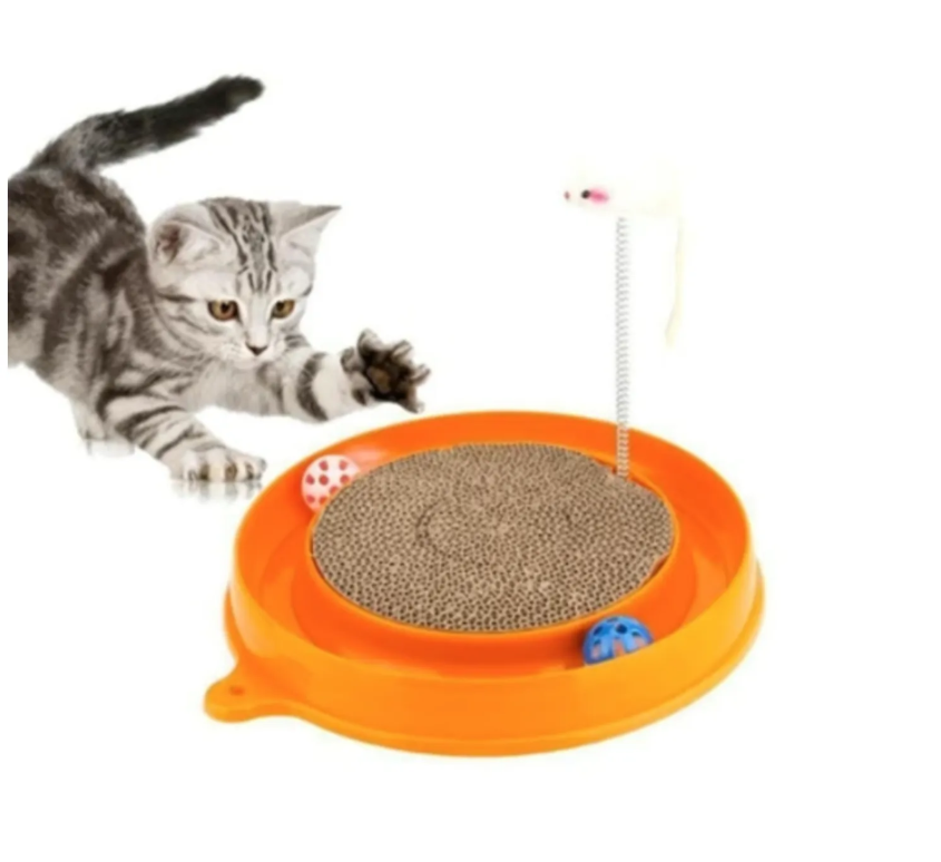 Genérico - Tablero Rascador Con Pelotas Y Ratón Para Gatos