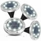 thumbnail image 1 of Lámpara solar de jardín, 8 LED, 6000 K, blanco frío, impermeable, IP65, foco empotrable para exterior, paquete de 4, 1 of 5