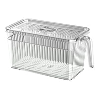 Bothyi - Organizador De Refrigerador Con Bandeja De Drenaje Extraíble, Contenedor De Almacenamiento Para La Despensa Del Hogar, Transparente