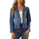 thumbnail image 1 of INSPIRE CHIC Chaqueta de Jean Elástica para Mujer de Regreso a Clases con Cuello de Solapa y Un Botón de Manga Larga para Trabajo, Azul L, 1 of 6
