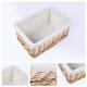 thumbnail image 2 of REGALWOVEN 1 Paquete de Cesta de Mimbre, Cesta para Organizar, Cesta de Almacenamiento con Tela, Cubo de Almacenamiento para Baño, Dormitorio, Estantes Marrón Claro 13*8.7*6.3in, 2 of 6