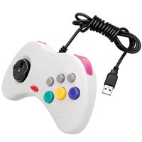Genérico - Mando De Juegos Con Cable Usb Para Sega Saturn Y Pc - Gamepad Joypad De Estilo Clásico-Blanco