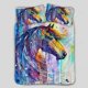 thumbnail image 1 of Super Softs Watercolor Horse Pattern Sets Quilt Duvet Cover Set Super 3-Piece Bedding Set, 1 of 5