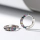 thumbnail image 3 of Luxury Women's Earring Set: Mini Round Silver Plated Fashion Hoop Earrings with Colorful Zircon, 3 of 5