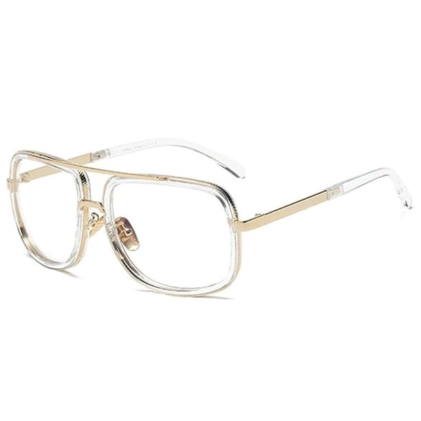 Gafas de sol de moda europeas y americanas con el mismo estilo, montura de metal, doble haz, personalidad, montura grande, gafas de sol vintage