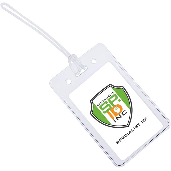 Etiquetas de equipaje Specialist ID - paquete de 25 transparentes con bucle