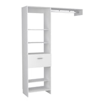 Fmfurniture - Closet 1 Cajón 5 Repisas Fm-014B - Blanco
