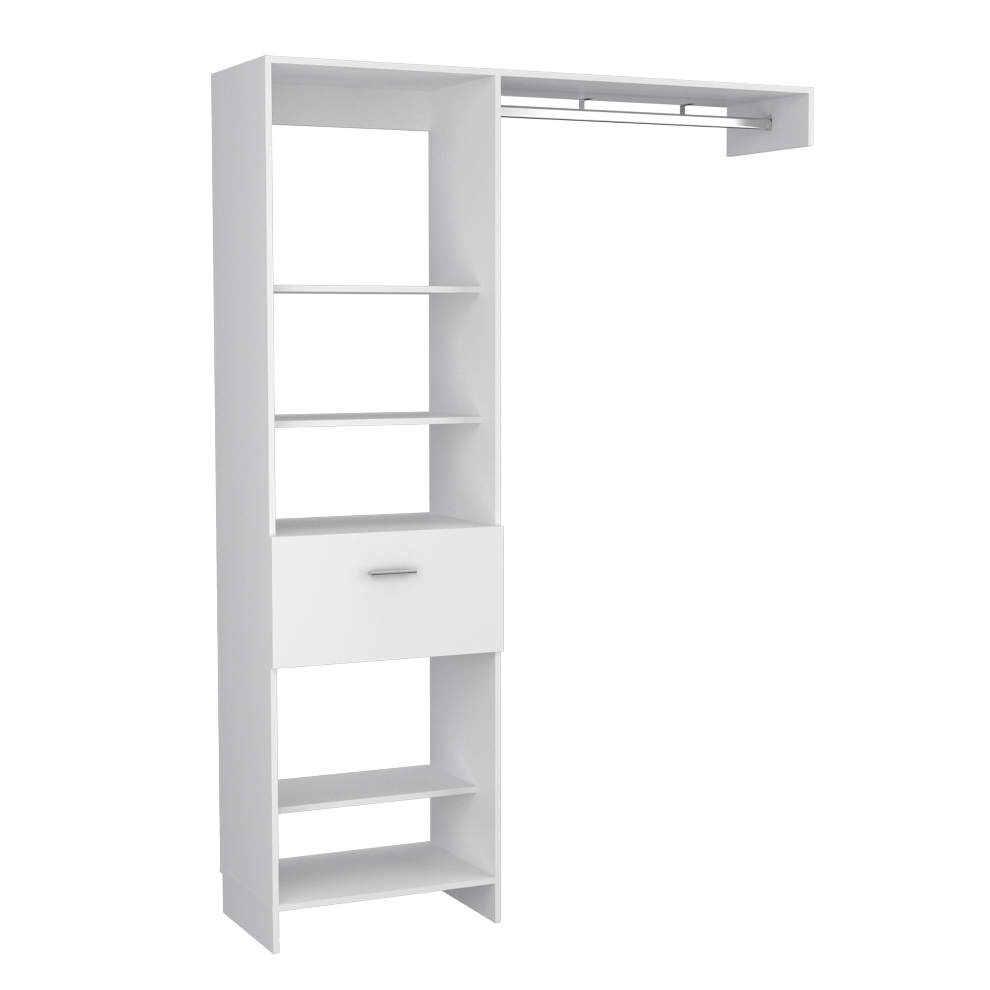 Fmfurniture - Closet 1 Cajón 5 Repisas Fm-014b - Blanco