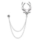 thumbnail image 2 of Puntas de cabeza de venado Cadenas de eslabones dobles Borlas Pasadores de collar Broche Clip Pin plata, 2 of 3