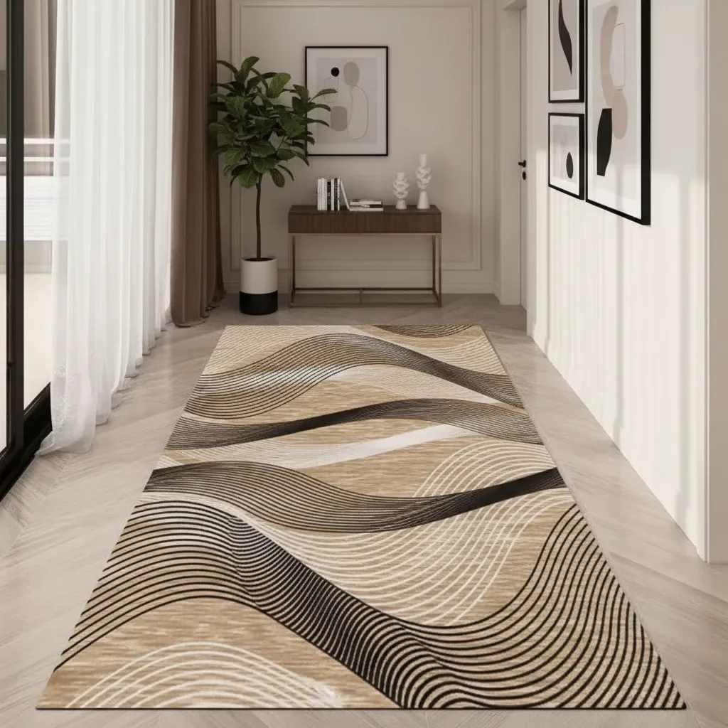 Casadeliacl - Alfombra Pasillera 3d Decorativa W.m G Moderna 1.8 M 60 Cm Linea Café