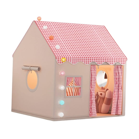 Tienda de Juegos para Niños, Estructura de Castillo Interior, Casa de Juguetes para Niños Y Niñas, Diseño Portátil con Entrada Y Apertura para Guarder Rojo