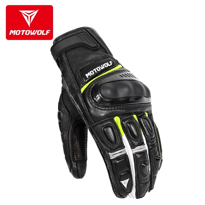 Guantes De Cuero Para Motociclismo Motowolf 0306 - Talla 2xl