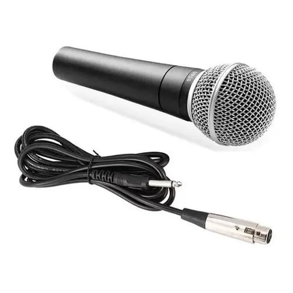 Microfono SM58 Dinamico Cardioide Profesional De Mano Vocal Cable XLR A Plug 6.3mm Karaoke Eventos Charlas FIGOIMPORT