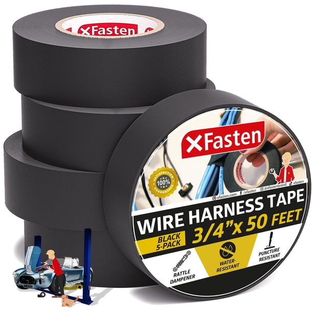 Cinta adhesiva XFasten para arneses de cables, alta temperatura, 19 mm x 15 m (paquete de 5)