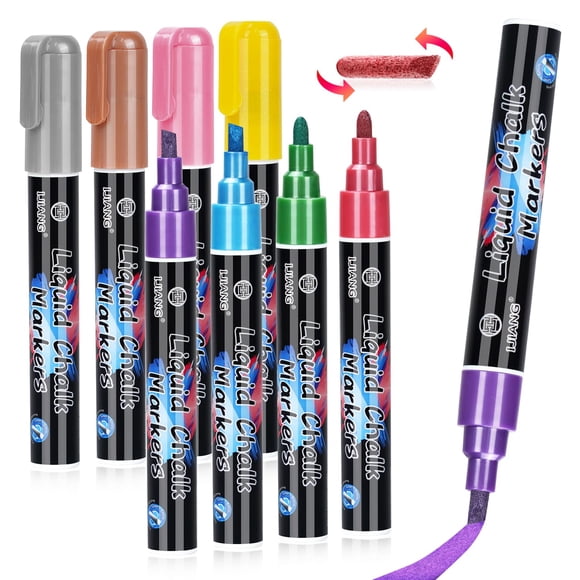 Marcadores de tiza IJIANG 8 colores con punta reversible de 6 mm