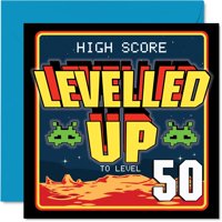 Tarjeta De Cumpleaños Stuff4 Nivelada Para 50 Cumpleaños, 14,5 Cm, Con Sobre