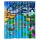 thumbnail image 1 of Cortina de ducha con diseño de mapa de Super Mario Bros. con ganchos, tamaño 60 x 72 pulgadas, 1 of 3