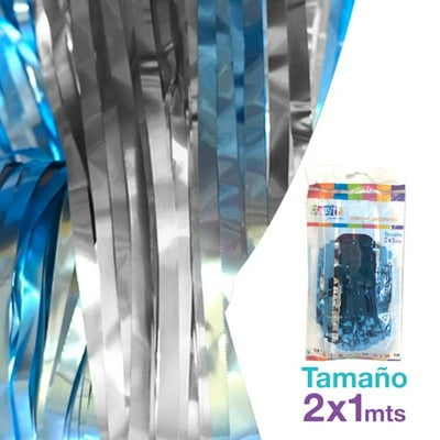 Cortina Plata Celeste Party Express